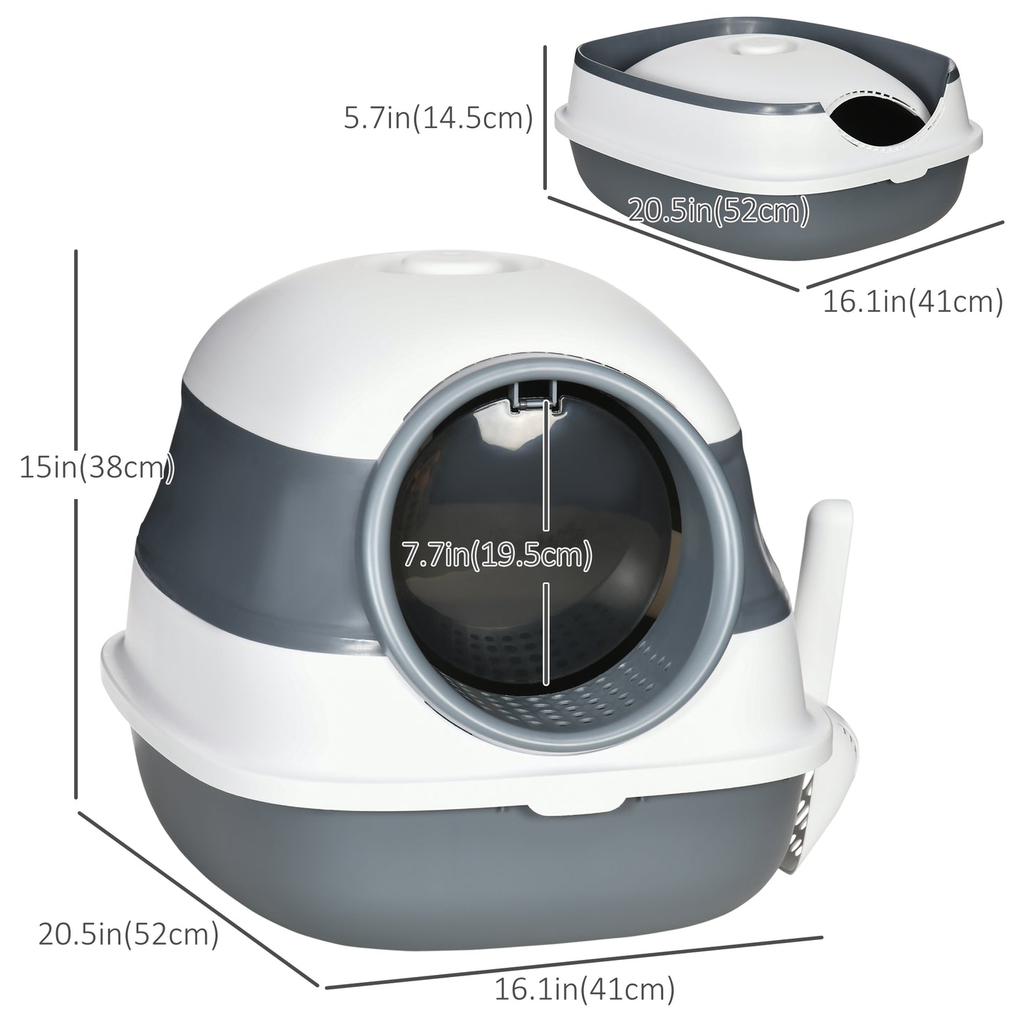 Foldable Large Cat Litter Box with Lid, Covered Kitten Litter Box w/ Automatic Cat Litter-Proof Sides, Deodorization, Ea