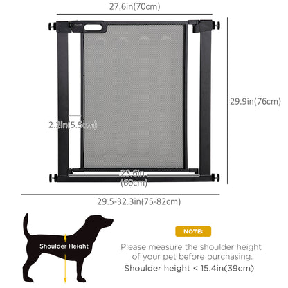 29.5"-32.3" Metal Pet Gate, w/ Auto Closing Door, Double Locking, Dog Gate for Doorways, Stairs, Hallways, Indoor/Outdoo