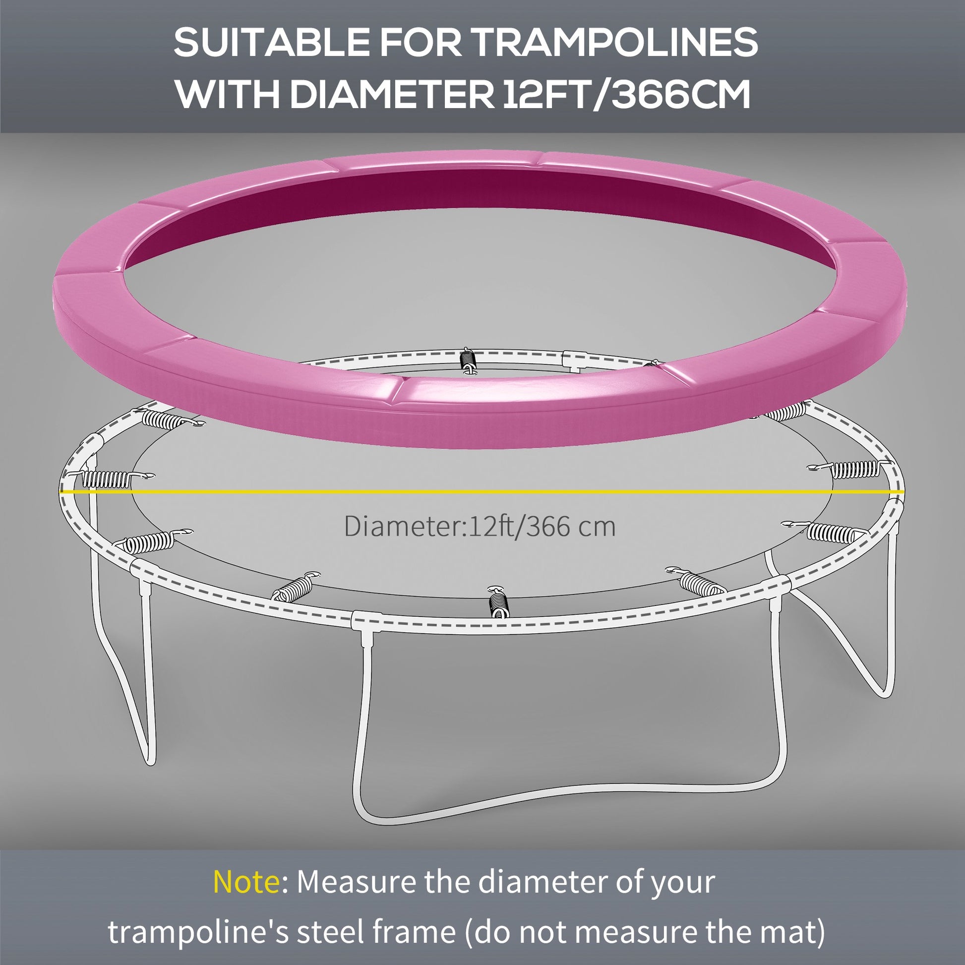 Soozier 12FT Trampoline Spring Cover, Trampoline Pad Replacement, Waterproof and Tear-Resistant, All-Weather Trampoline 