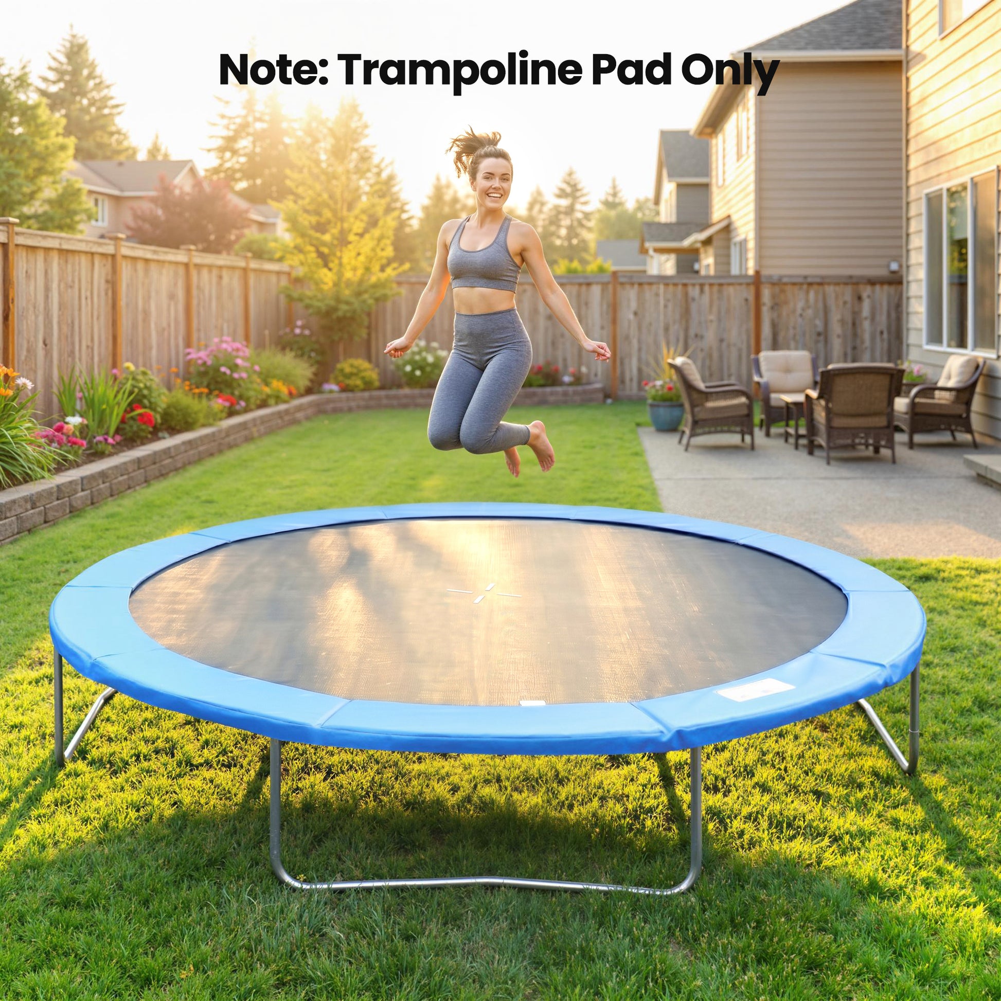 Soozier Trampoline Pad, 14FT Replacement Trampoline Safety Pad Mat Spring Cover, Water-Resistant, UV-Resistant, Tear-Res