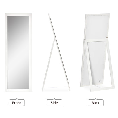 58" x 20" Full Length Mirror with Frame, Floor Standing Mirror, Rectangular Full Body Mirror for Bedroom, Living Room, W