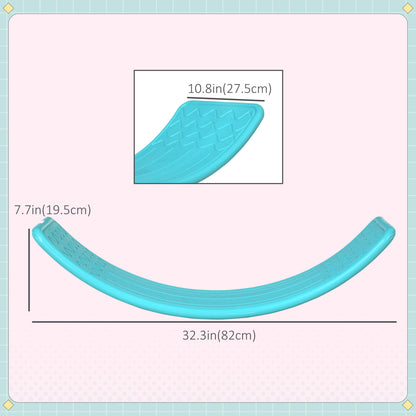 Qaba 32.3" Balance Board, Wobble Board Kids Curvy Rocker Board, Ended Preschool Learning Montessori Waldorf Toy, Ages fo