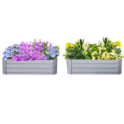 39" x 39" x 12" Set of 2 Raised Garden Bed, Elevated Planter Box with Galvanized Steel Frame for Growing Flowers, Herbs,