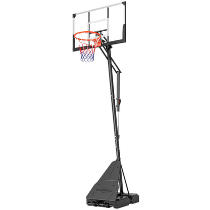 Soozier Portable Basketball Hoop Height Adjustable 8-10 Ft with 47" Shatterproof Backboard, Shock Absorbent Rim, Fillabl