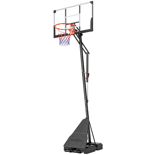 Soozier Portable Basketball Hoop Height Adjustable 8-10 Ft with 47" Shatterproof Backboard, Shock Absorbent Rim, Fillabl