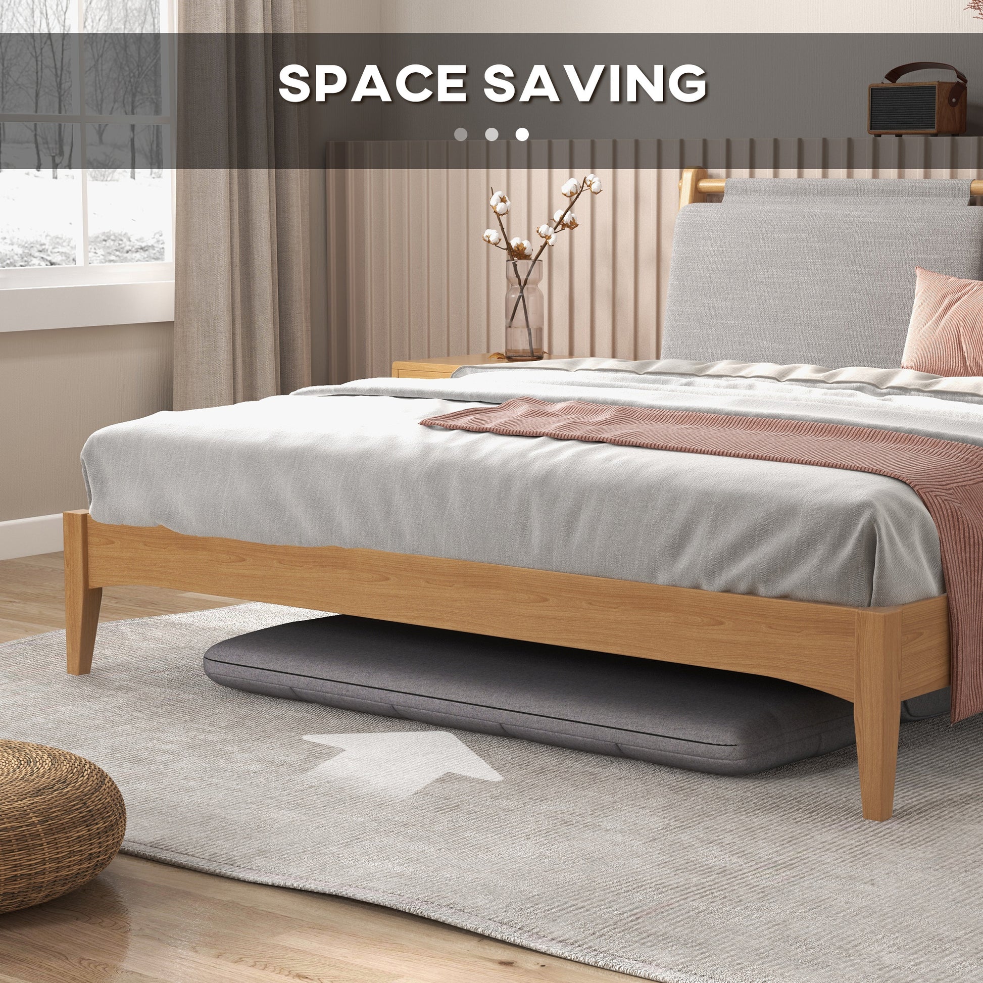 51" Folding Floor Sofa, Foldable 2-Seater Lazy Sofa Sleeper Bed, Adjustable Linen Floor Couch with 9-position Backrest, 