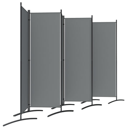 6 Panel Folding Outdoor Privacy Screen with Stable Base, 5.7FT Tall Room Divider with UV30+ Protection, Dark Grey