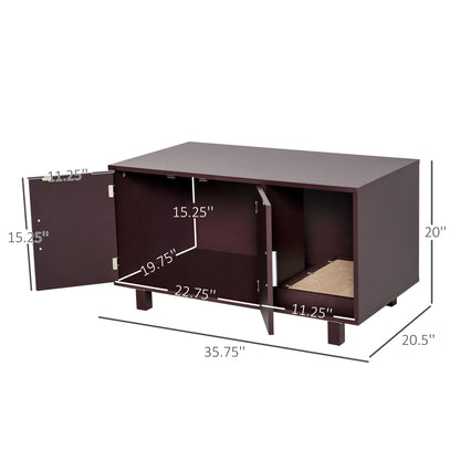 Cat Litter Box Enclosure, Hidden Litter Box Furniture, Cat House End Table Washroom with Scratching Pad, for Indoor Cats