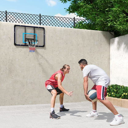 Soozier Wall Mounted Basketball Hoop, Mini Hoop with 45" x 29" Shatter Proof Backboard, Durable Rim and All-Weather Net 