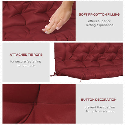 2 Seater Garden Bench Cushion, Soft Thick Outdoor Non-Slip 2 Seater Soft Pad With Backrest for Garden Patio, 47" x 43" x