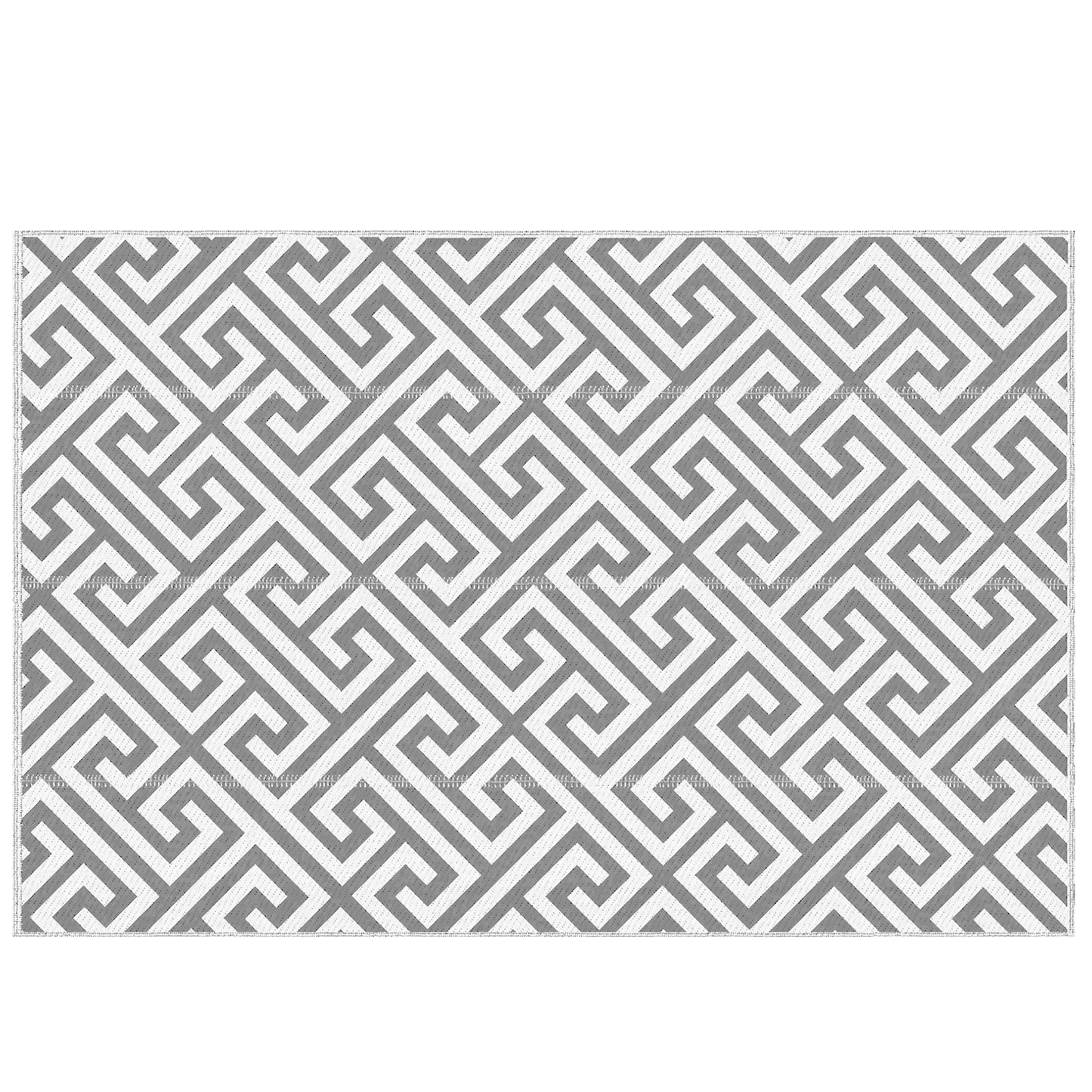 Reversible Outdoor RV Rug, Patio Floor Mat, 5' x 8' Plastic Straw Rug for Backyard, Deck, Beach, Camping, Grey & White