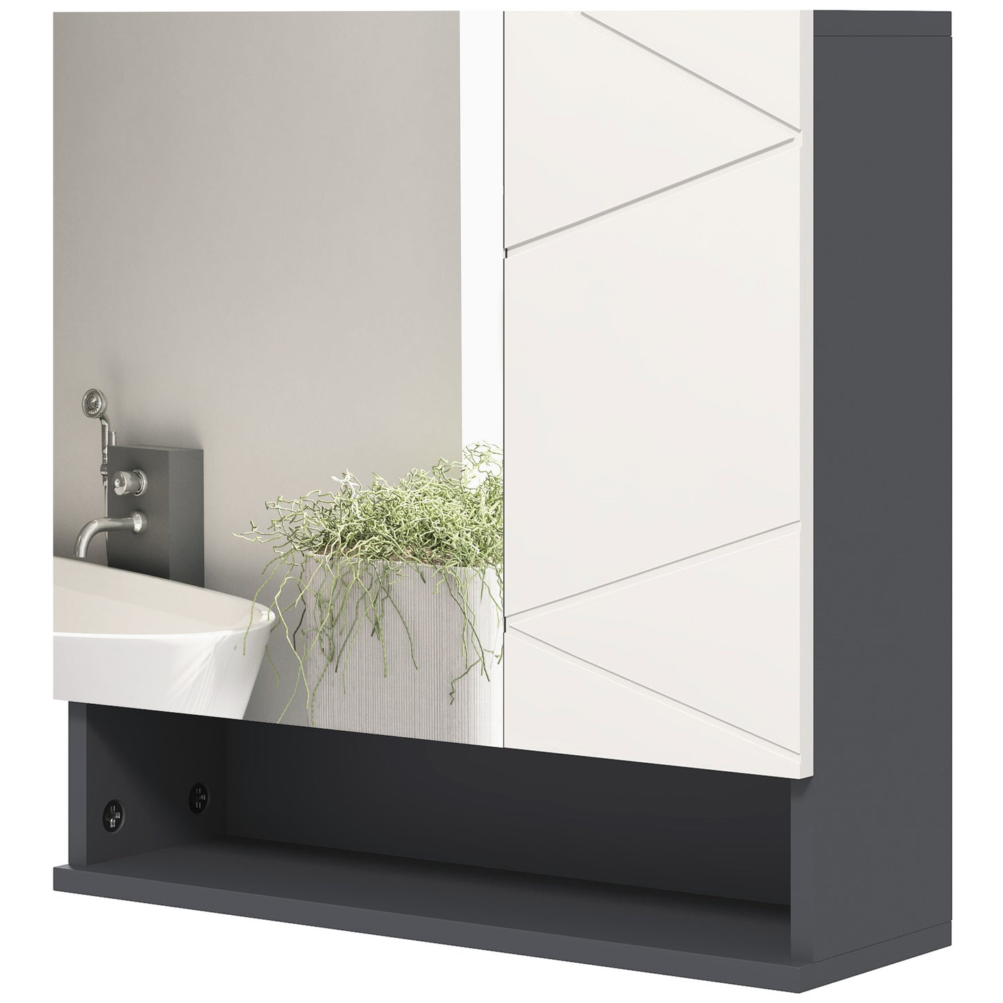 Medicine Cabinet, Wall Mounted Bathroom Mirror Cabinet with Mirrored Door, Adjustable Shelf and Soft Close Mechanism, Li