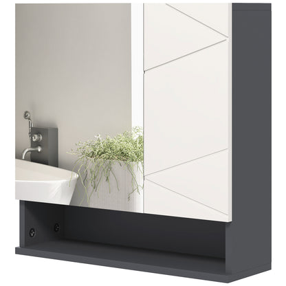 Medicine Cabinet, Wall Mounted Bathroom Mirror Cabinet with Mirrored Door, Adjustable Shelf and Soft Close Mechanism, Li