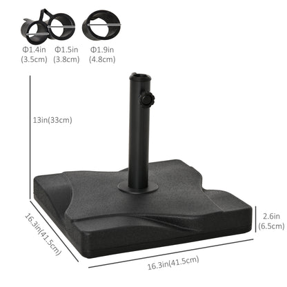 44lbs Square Cement Patio Umbrella Base Stand, Outdoor Garden Parasol Base Umbrella Weight Stand Holder Fits Φ1.3", Φ1.5