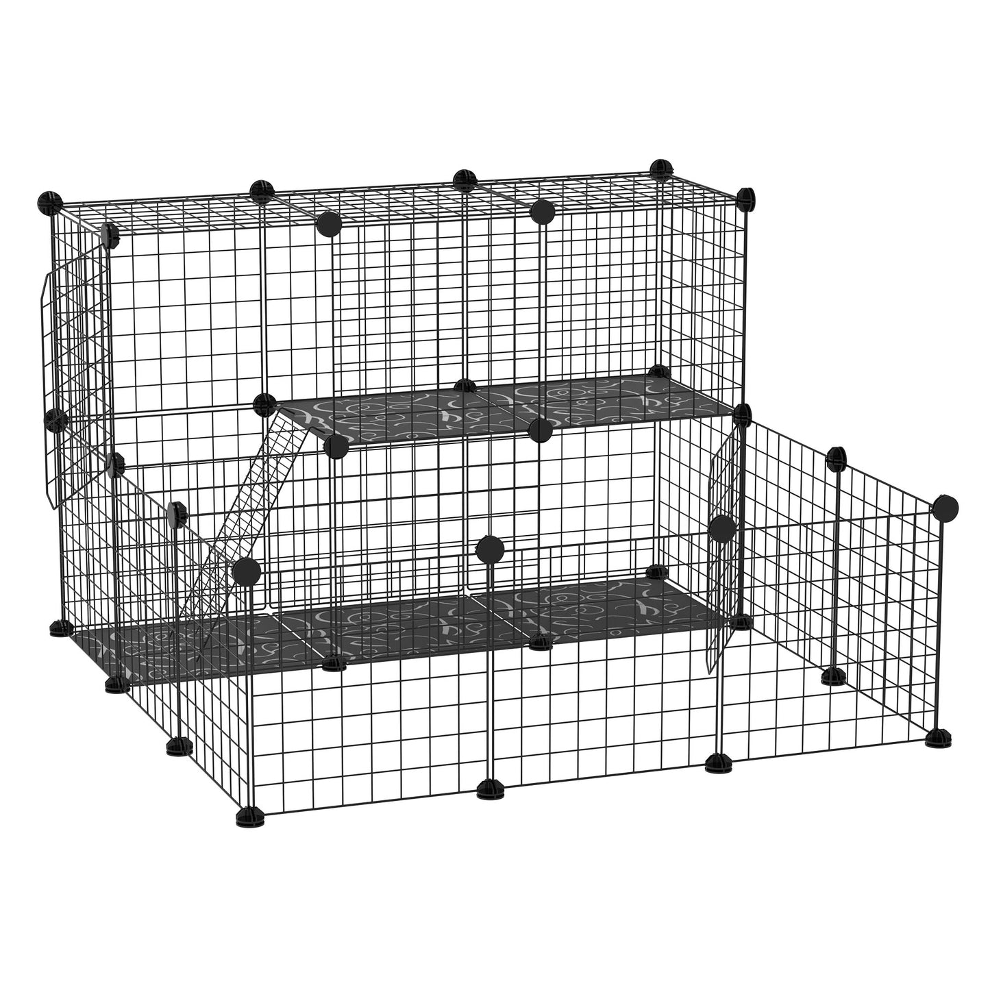 Small Animal Cage Rabbit Cage with Door, Guinea Pig Playpen, Small Animal Fence for Bunny, Chinchilla, Freret, Chinchill
