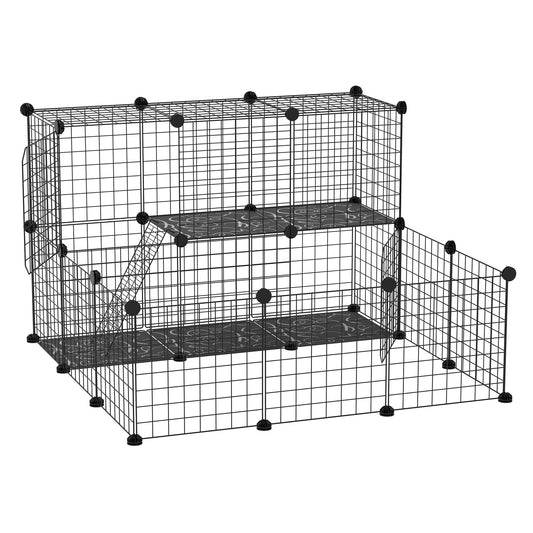 Small Animal Cage Rabbit Cage with Door, Guinea Pig Playpen, Small Animal Fence for Bunny, Chinchilla, Freret, Chinchill
