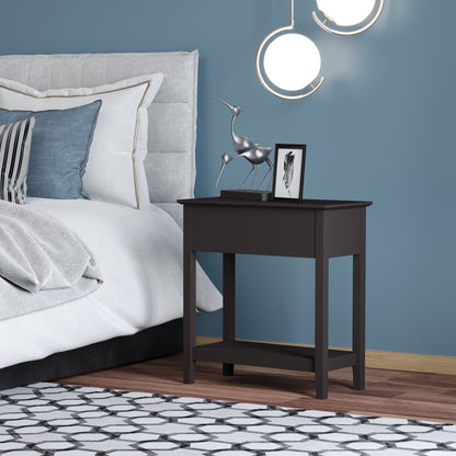 End Side Table in Flip Top Design with Cabinet and Bottom Shelf, Storage Furniture Decoration for Bedroom Living Room Of
