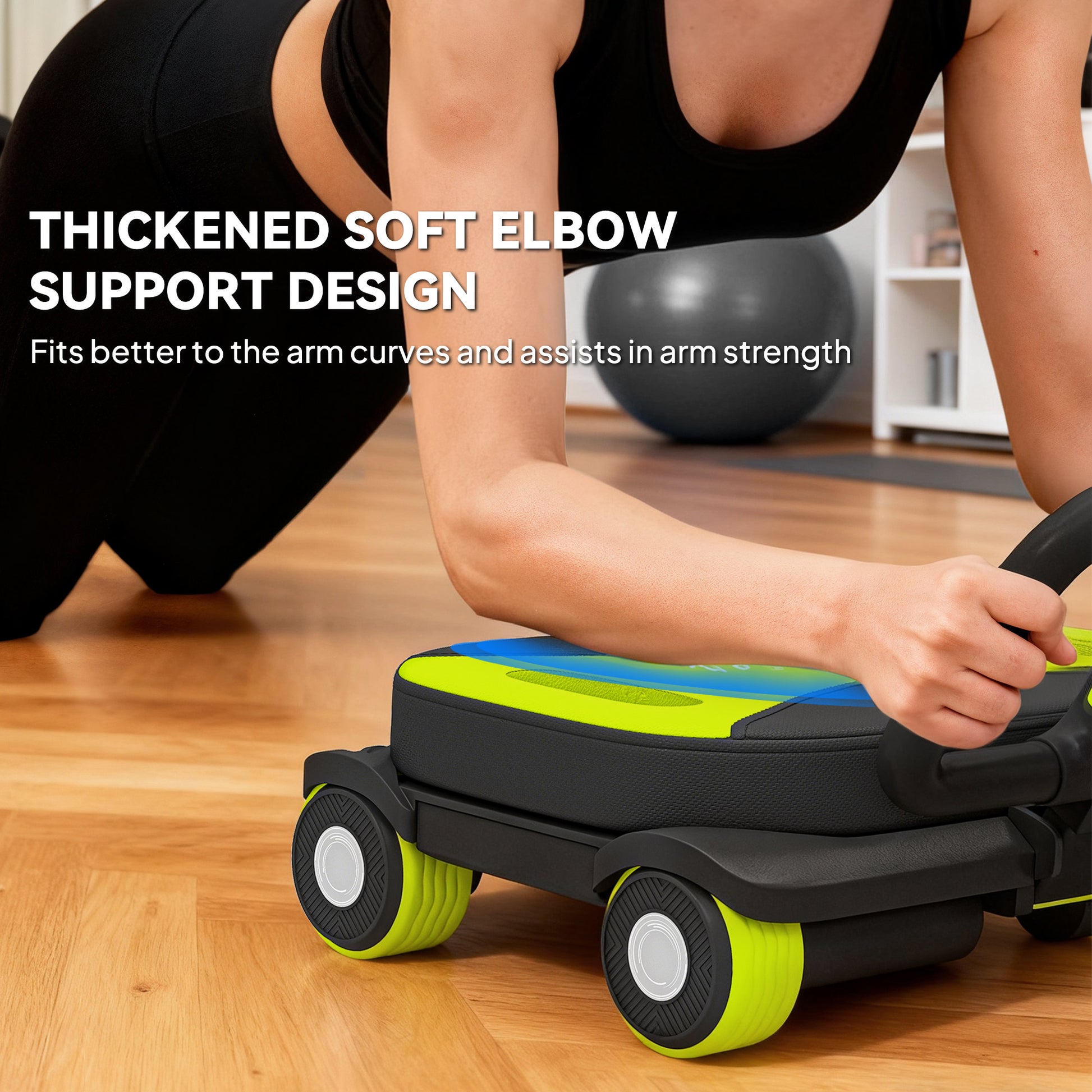 Soozier Ab Wheel Roller, Automatic Rebound Abdominal Wheel, Core Training Equipment with Phone Holder and Foldable Handl