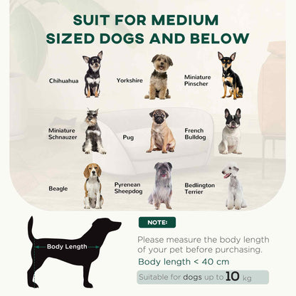 Pet Sofa Dog Couch for Small to Medium Sized Dogs with Soft Cushion, Removable Washable Cover, Velvet Touch, Grey