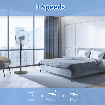 Floor Standing Fan with Remote Control, Oscillating, LED Screen, Stand Up Cooling Fan, Tall Pedestal Electric Fan for Ho