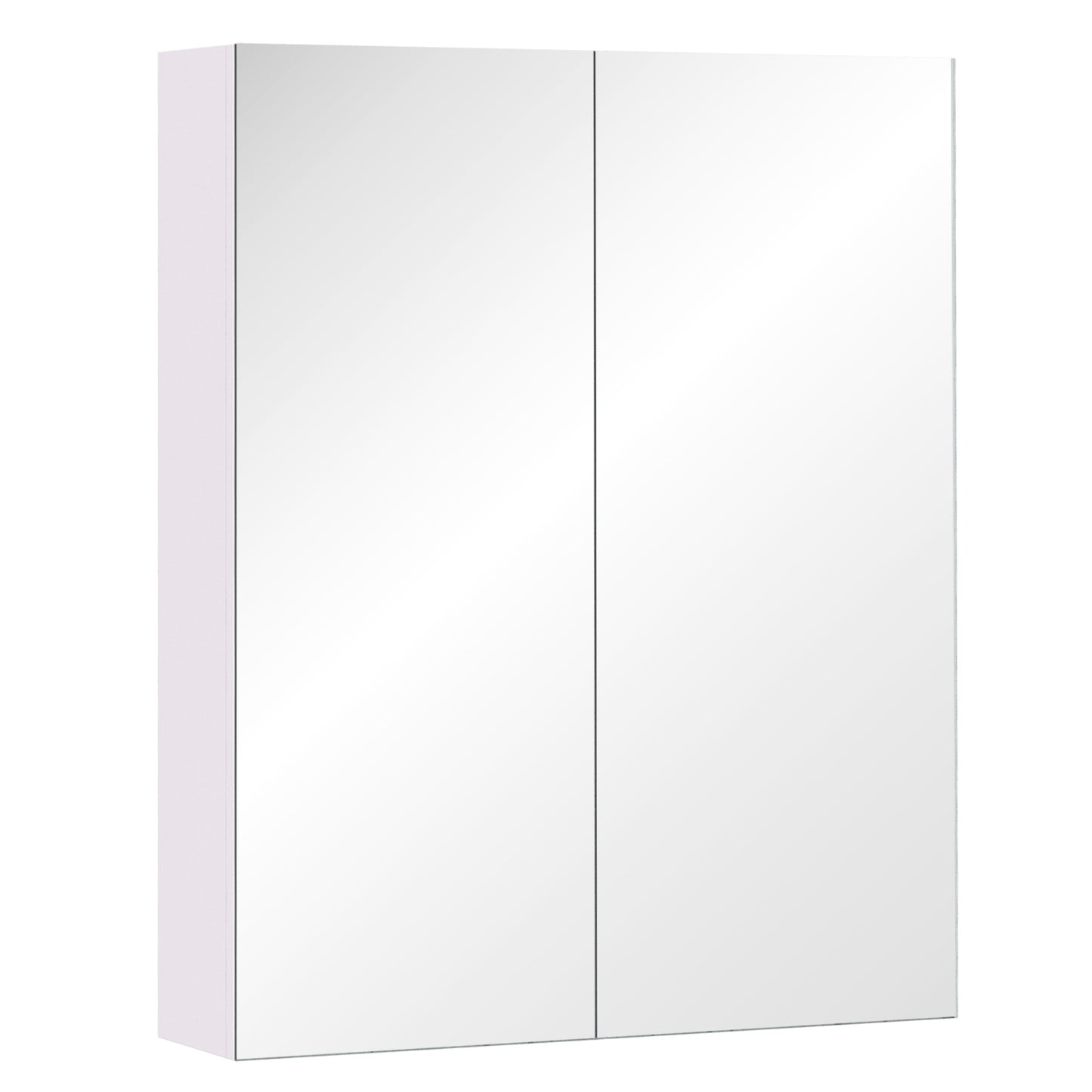 Wall Mount Medicine Cabinet with Mirror, Bathroom Mirror Cabinet Storage Organizer with Adjustable Shelf, Double Door Cu