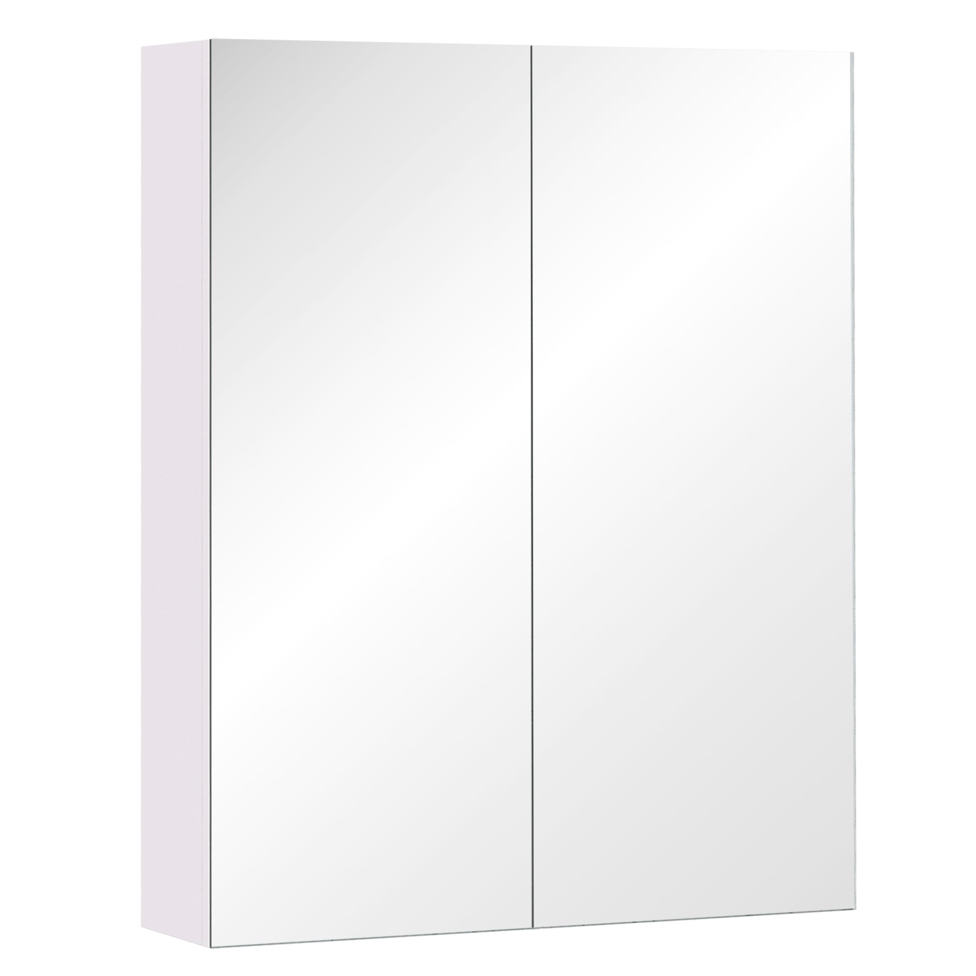 Wall Mount Medicine Cabinet with Mirror, Bathroom Mirror Cabinet Storage Organizer with Adjustable Shelf, Double Door Cu