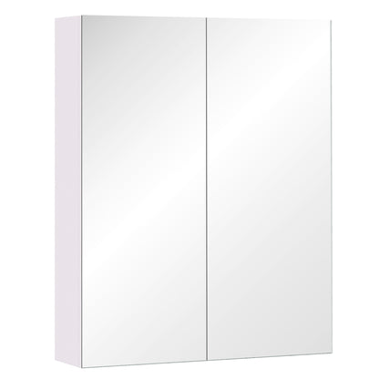 Wall Mount Medicine Cabinet with Mirror, Bathroom Mirror Cabinet Storage Organizer with Adjustable Shelf, Double Door Cu