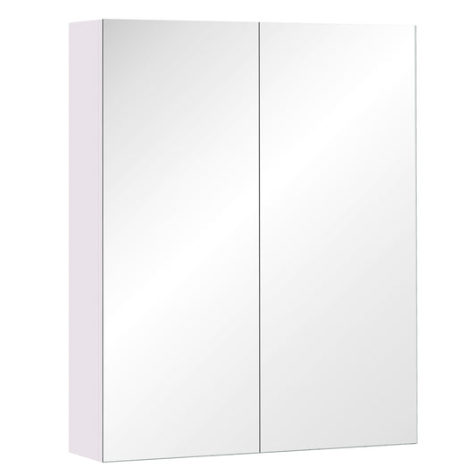 Wall Mount Medicine Cabinet with Mirror, Bathroom Mirror Cabinet Storage Organizer with Adjustable Shelf, Double Door Cu