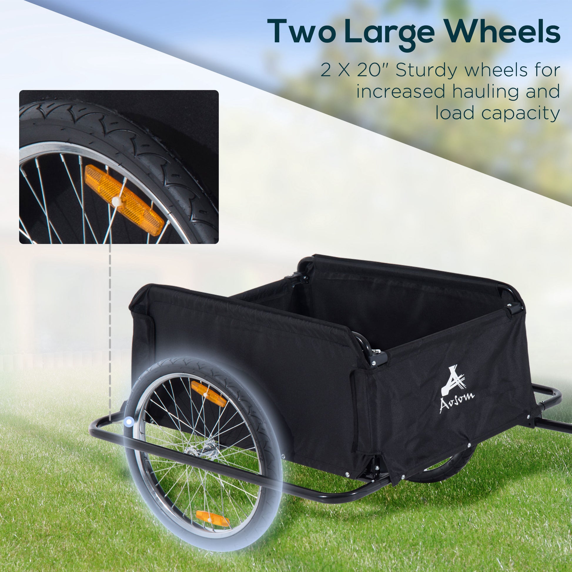 VarietyKart Bicycle Trailer Bike Cargo Trailer Garden Utility Cart Tool Carrier  with Removable Cover, Red