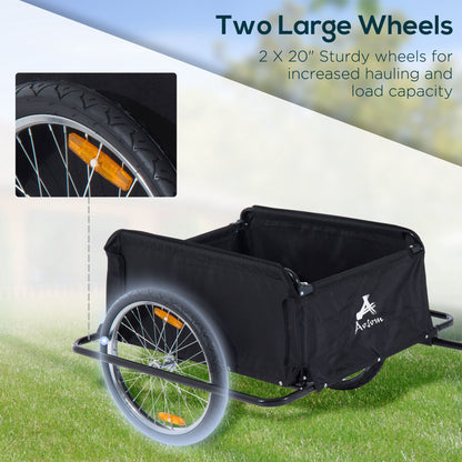 VarietyKart Bicycle Trailer Bike Cargo Trailer Garden Utility Cart Tool Carrier  with Removable Cover, Red