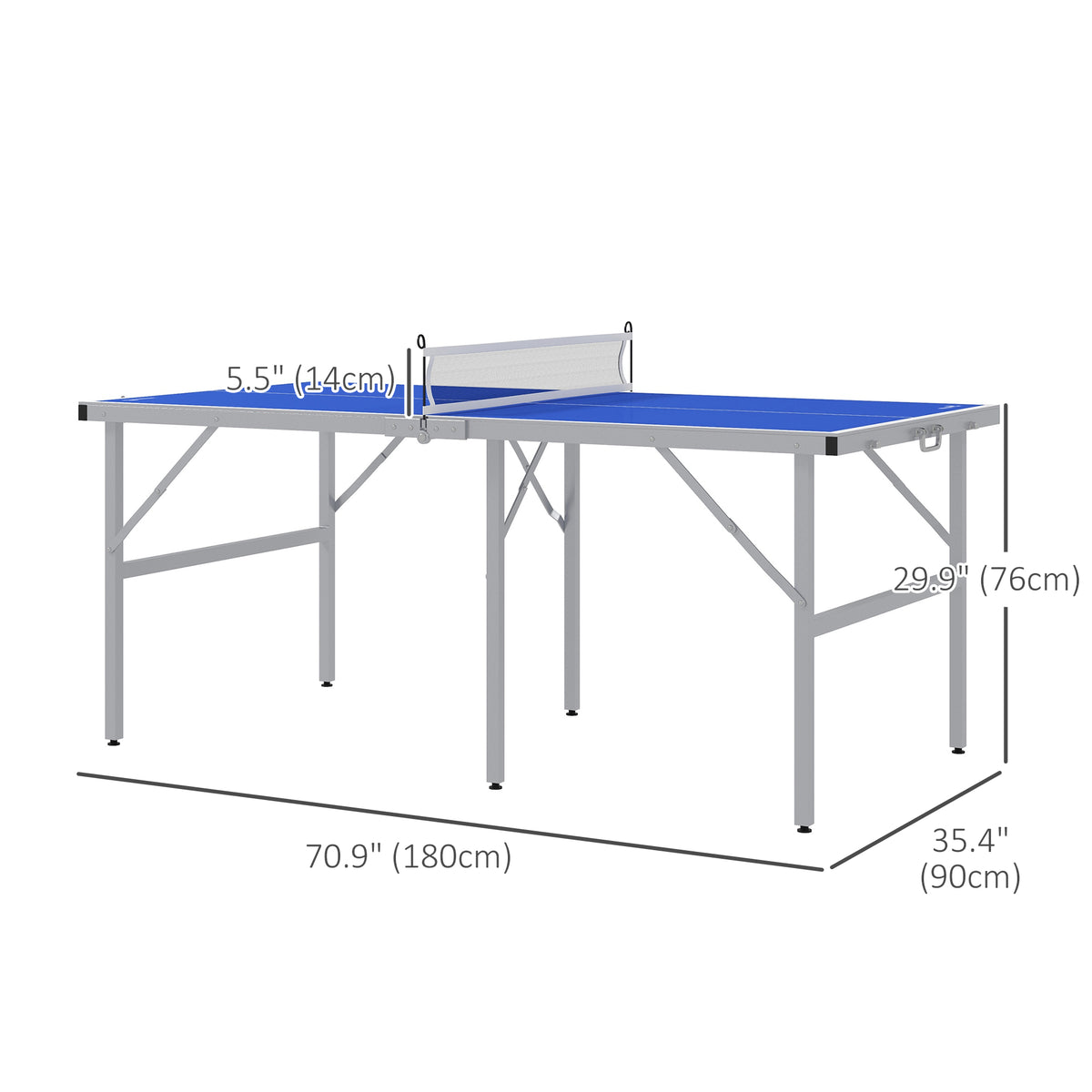 Soozier Portable Ping Pong Table Set, Table Tennis Table w/ Net, 2 Paddles, 3 Balls for Outdoor and Indoor, Easy Assembl