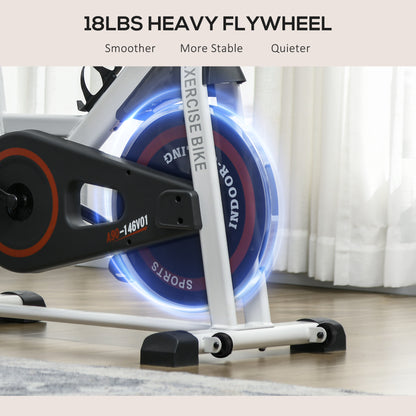 Soozier Adjustable Upright Stationary Exercise Bike with LCD Display, Suitbale for Beginer and Home Gym, Indoor Cycling 