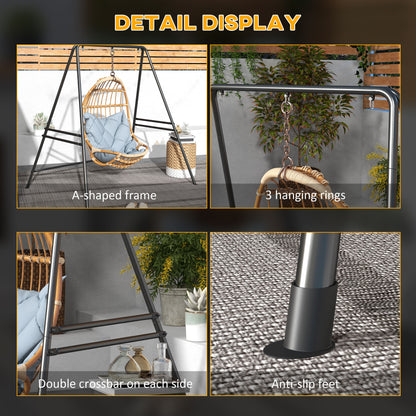 Hammock Chair Stand, Hanging Heavy Duty Metal Frame Hammock Stand for Hanging Hammock Air Porch Swing Chair, Egg Cahir, 