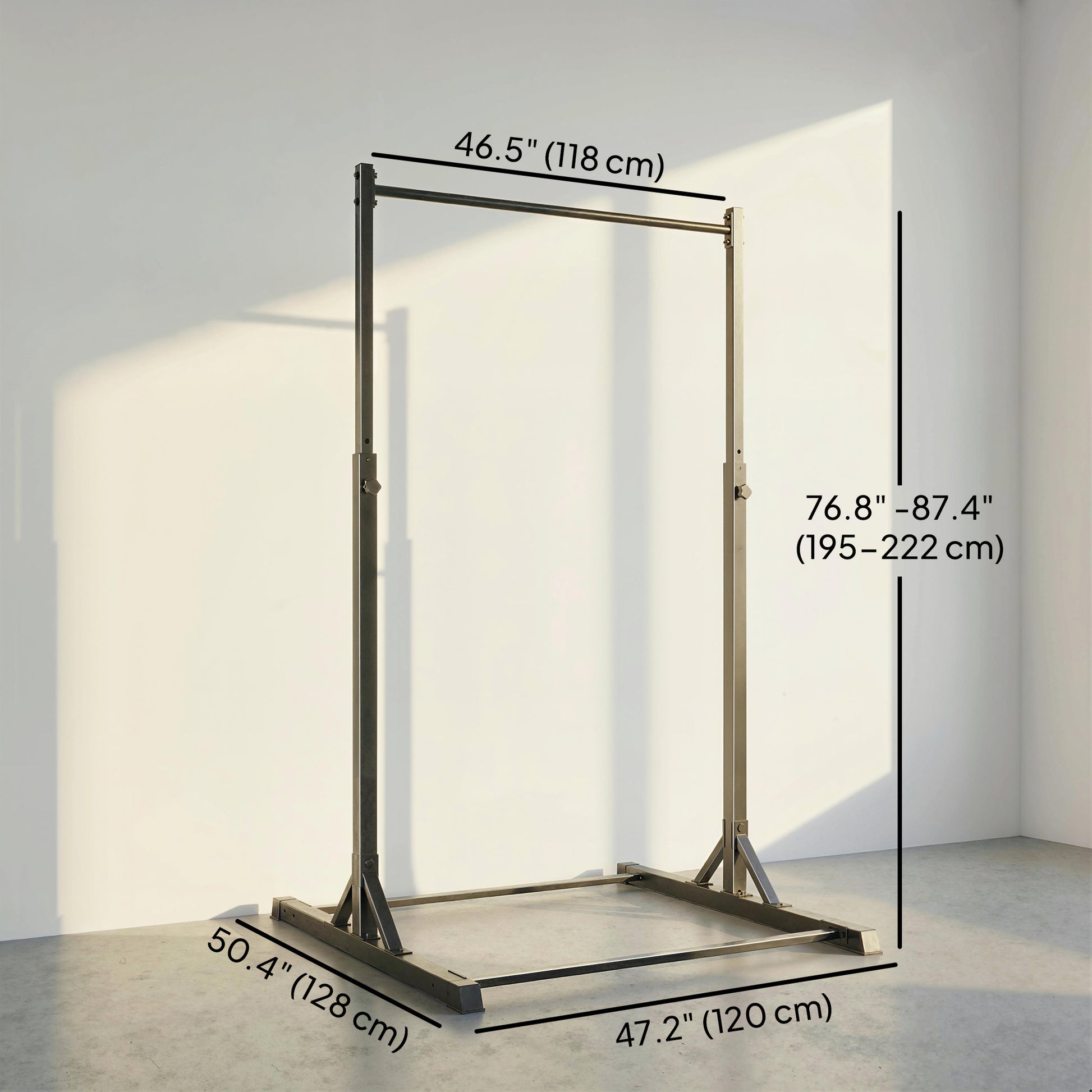 Soozier Portable Pull Up Station, Height Adjustable Pull Up Bar with 8 Levels for Home Gym Strength Training, 440LBS Cap