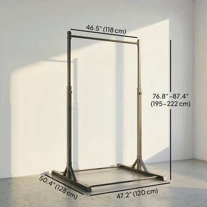 Soozier Portable Pull Up Station, Height Adjustable Pull Up Bar with 8 Levels for Home Gym Strength Training, 440LBS Cap