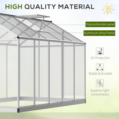6' x 10' x 6.4' Walk-in Garden Greenhouse Polycarbonate Panels Plants Flower Growth Shed Cold Frame Outdoor Portable War