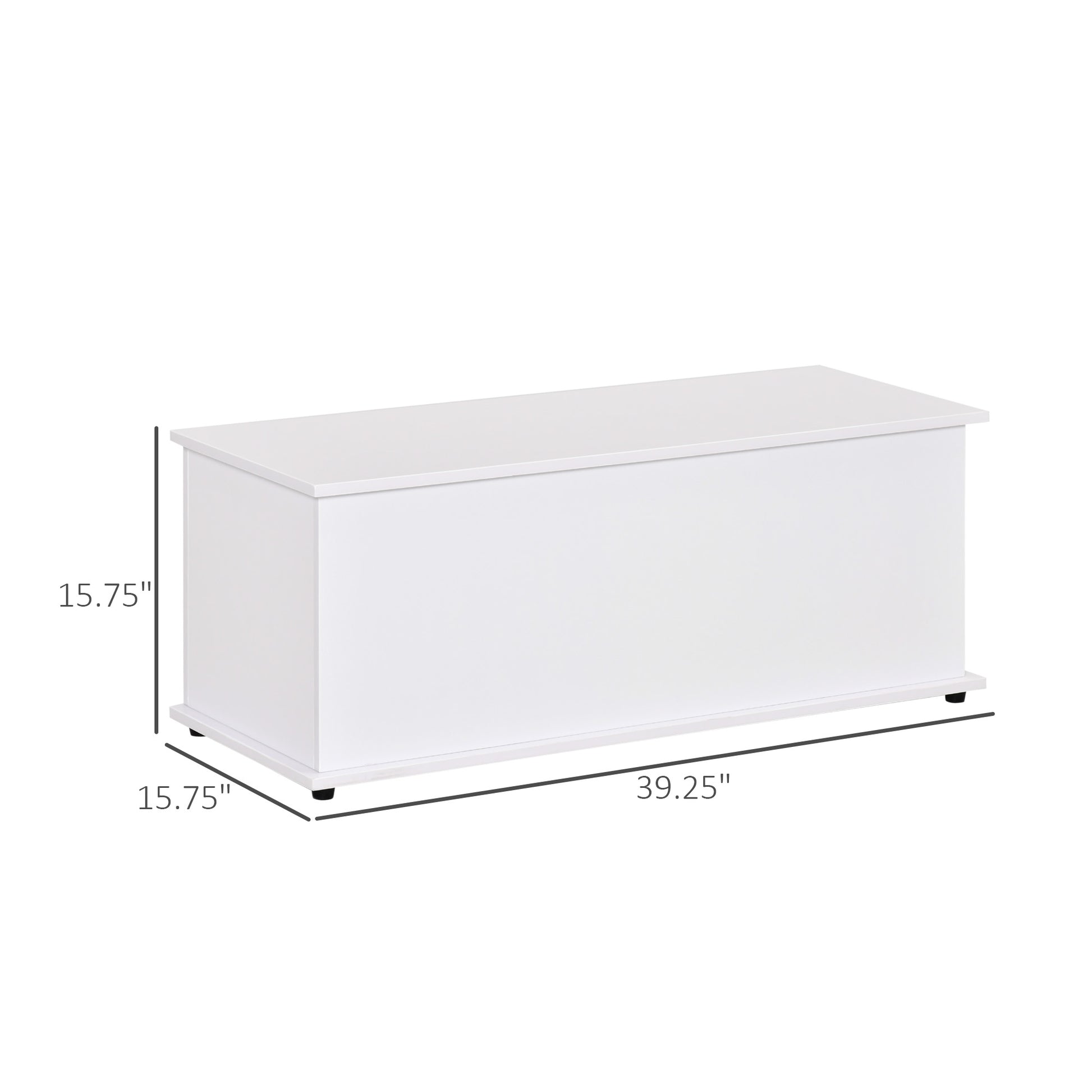 39.5" Storage Chest with 2 Safety Hinges, Storage Box Organizer with Flip-Top Lid, Entryway Storage Bench, White