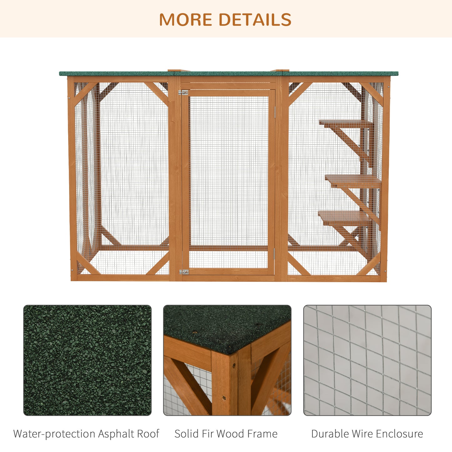 71"L Catio Outdoor Cat Enclosure, Indoor Cat Cage, Pet House, Small Animal Hutch for 1-2 Rabbit, Kitten, Kitty Crate Ken