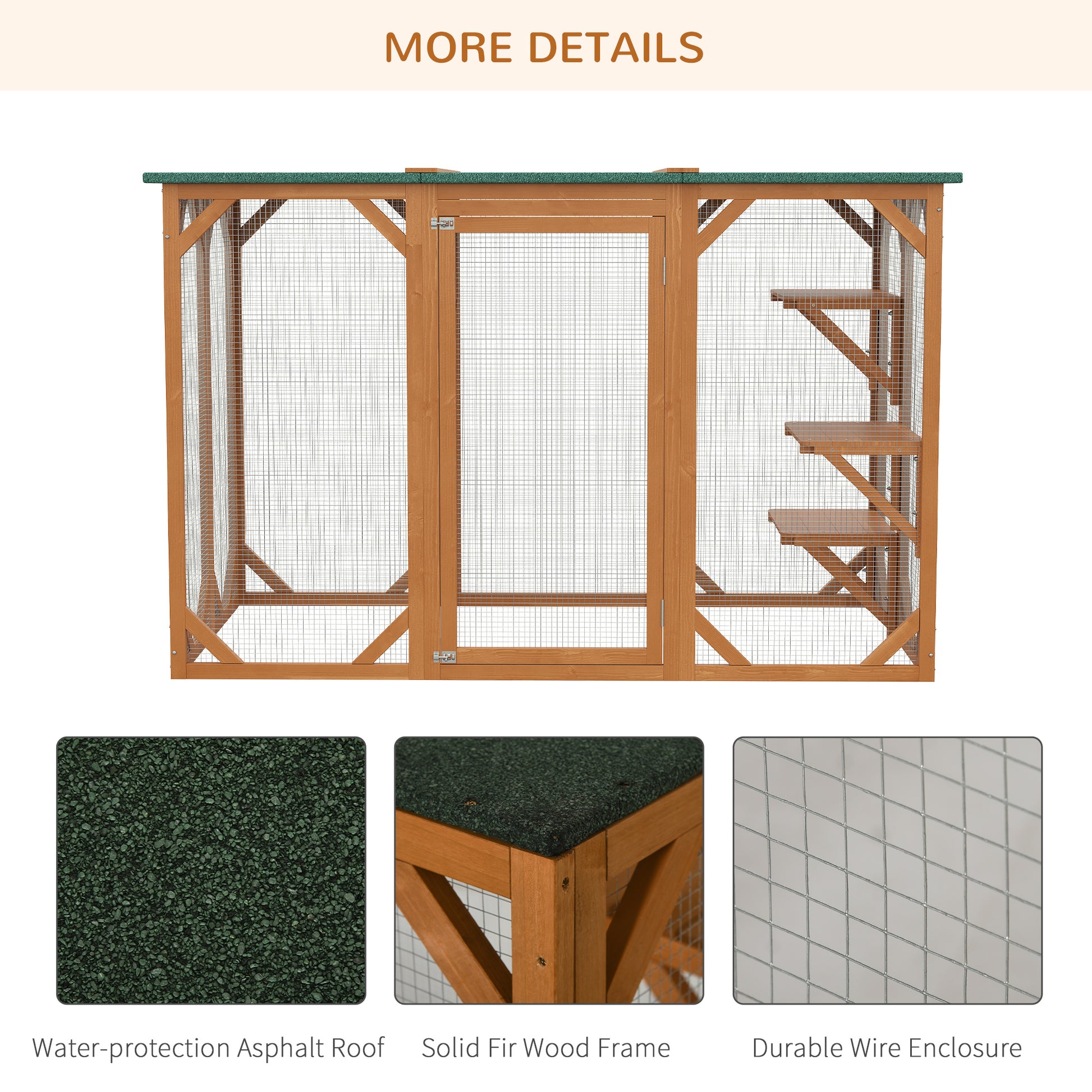 71"L Catio Outdoor Cat Enclosure, Indoor Cat Cage, Pet House, Small Animal Hutch for 1-2 Rabbit, Kitten, Kitty Crate Ken