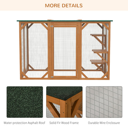 71"L Catio Outdoor Cat Enclosure, Indoor Cat Cage, Pet House, Small Animal Hutch for 1-2 Rabbit, Kitten, Kitty Crate Ken