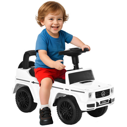 VarietyKart Compatible Baby Toddler Push Car Foot-to-Floor Ride-On Wheel Mercedes-Benz G350 Licensed White