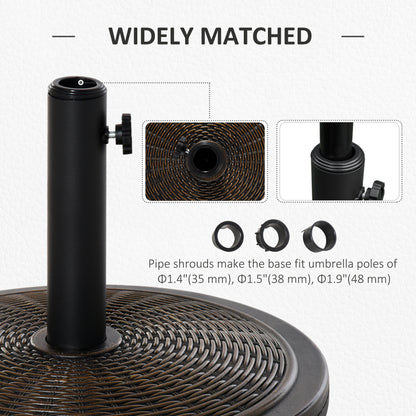 29LBS Offset Patio Umbrella Cement Base Stand Cantilever Parasol Holder Weight, Fits Φ1.4", Φ1.5", Φ1.9", Black