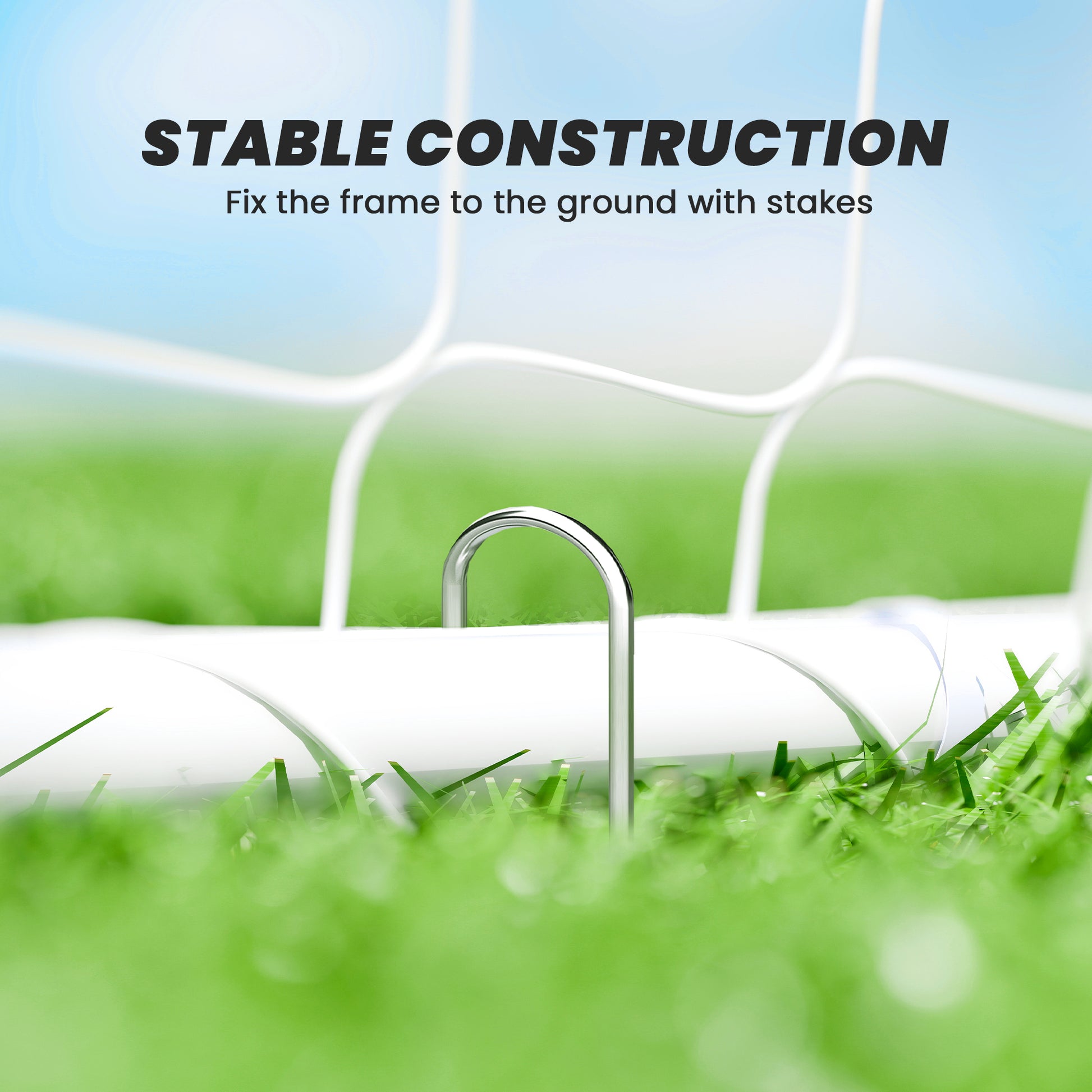 Soozier Soccer Goal, Soccer Net for Backyard, 10 x 4 ft, White