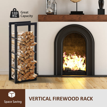 15.7" x 9.8" x 39.4" Firewood Rack Outdoor, Log Holder Fireplace Storage Rack with Handles and 220 lbs. Weight Capacity,
