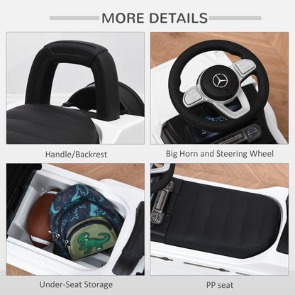 VarietyKart Compatible Baby Toddler Push Car Foot-to-Floor Ride-On Wheel Mercedes-Benz G350 Licensed White