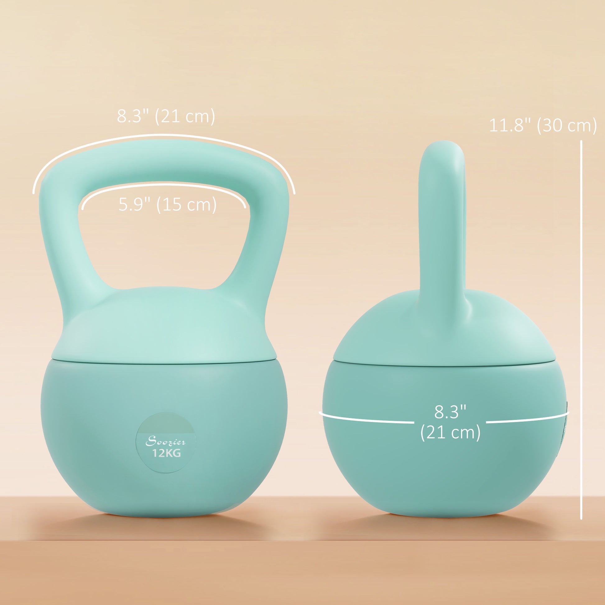 Soozier 26 lb Soft Kettlebell, Sand Filled Weight w/ Grip Handle, Kettlebell Weight for Full Body Workout, Green