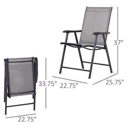 2-Piece Folding Dining Chair Set for Relaxing on Patio, Balcony, or Garden, Comfortable Outdoor Furniture with Armrests,