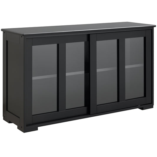 Modern Kitchen Sideboard, Stackable Storage Cabinet, Sliding Glass Door Console, Cupboard Serving Buffet for Kitchen & D