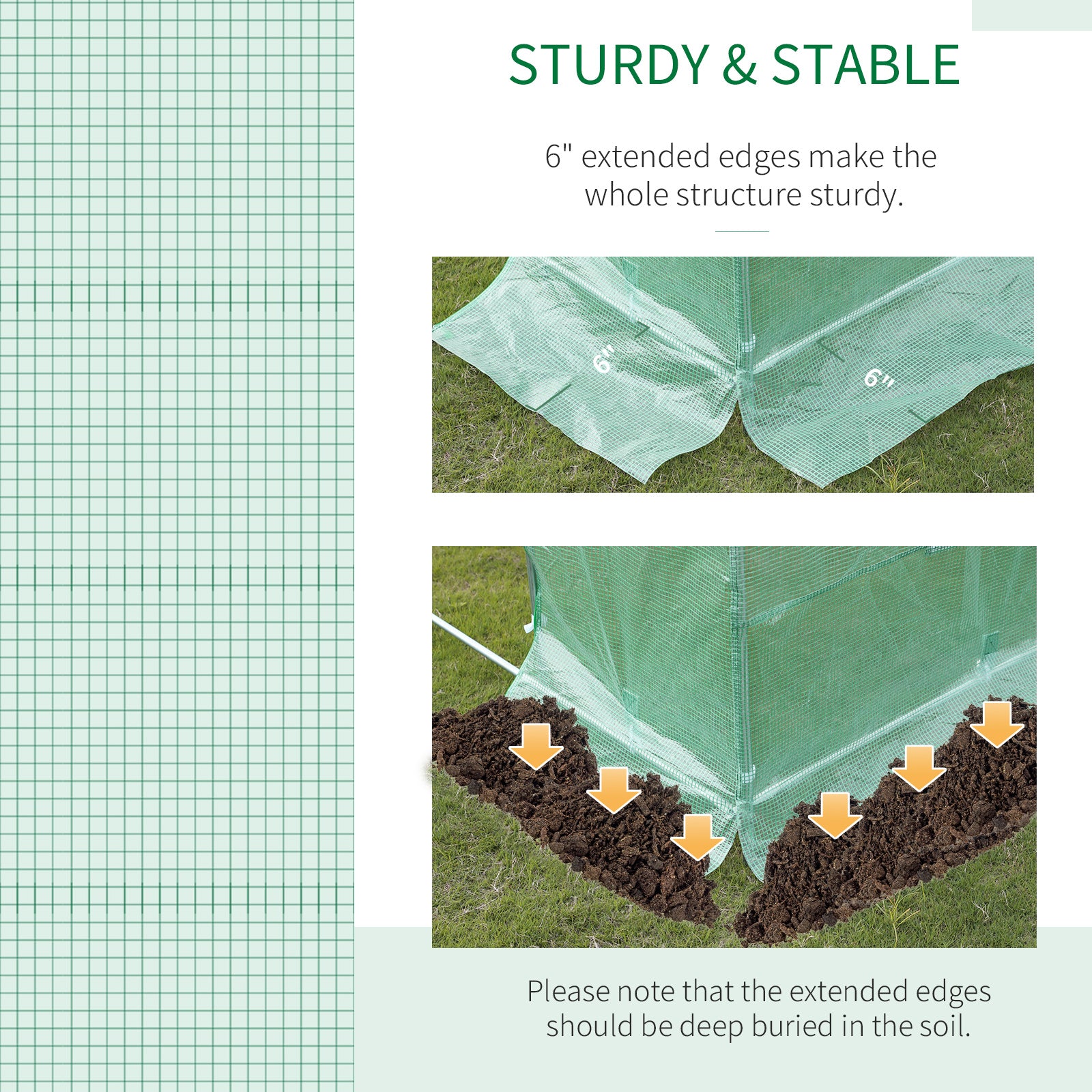 19.7' x 9.8' x 6.6' Large Walk-in Greenhouse Garden Plant Seed Growing Tent Tunnel Shed with Windows and Door Green