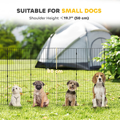 Foldable Metal Exercise Dog Playpen, Expandable Pet Fence for Small & Medium Dogs, 20" x 32", 8 Panels, Black